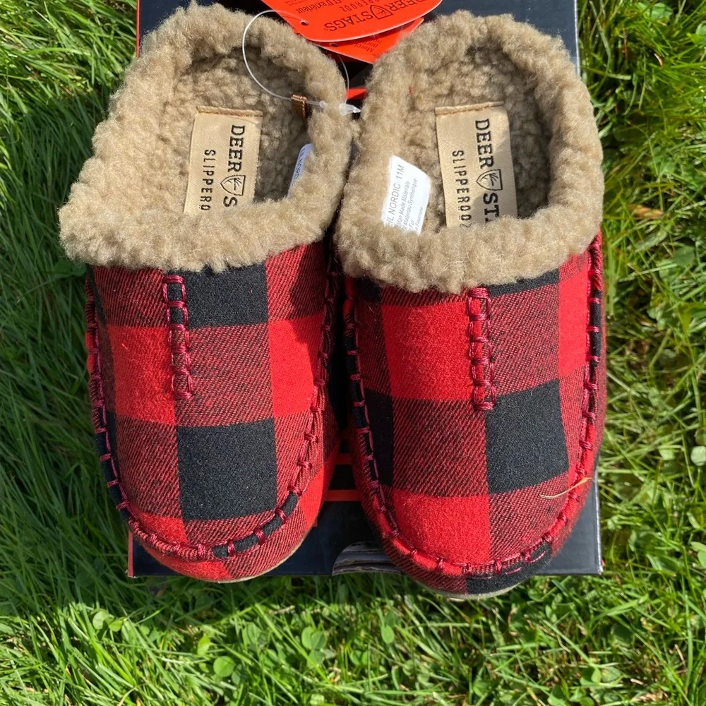 🆕 Deer Stags Kid's Lil Nordic Check Faux Shearling